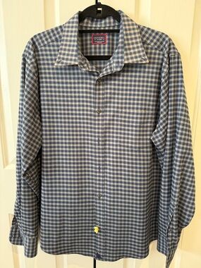 UNTUCKit Blue and gray Gingham Long-Sleeve Button-Down Shirt